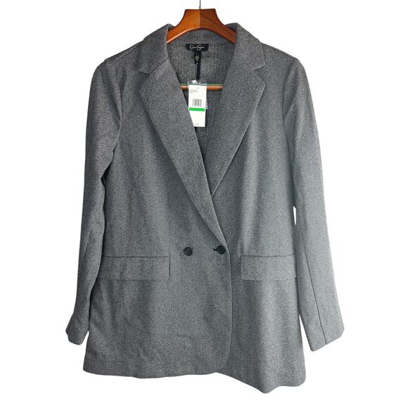 NWT Jessica Simpson Herringbone One Button Blazer W/ Pockets Women's Size Large - Picture 11 of 12